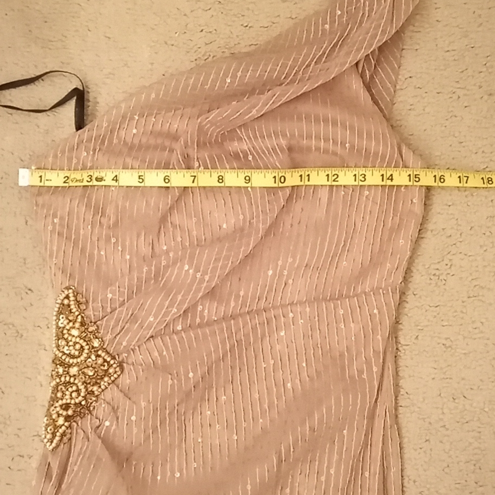 Nwot David Meister champagne sequin beaded dress - Picture 5 of 7